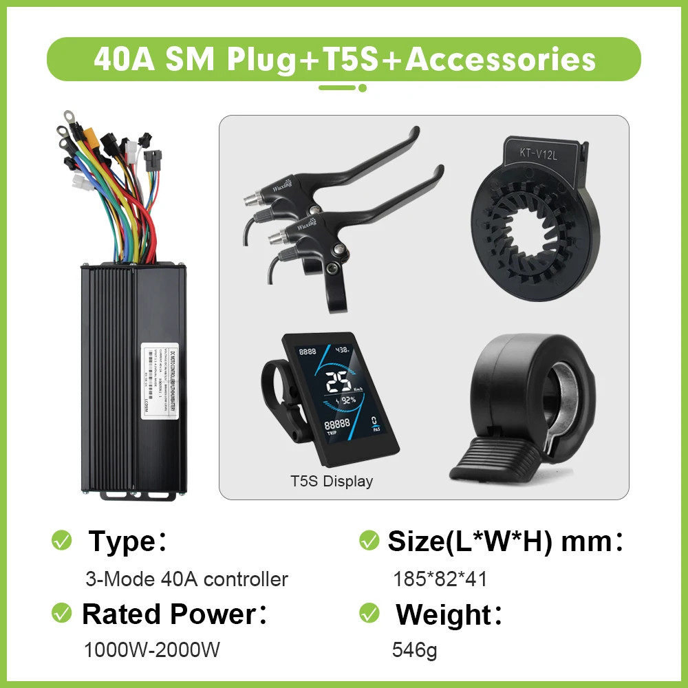 Electric Bike 40A 36V/48V/52V Three Mode SineWave Controller with LCD Display