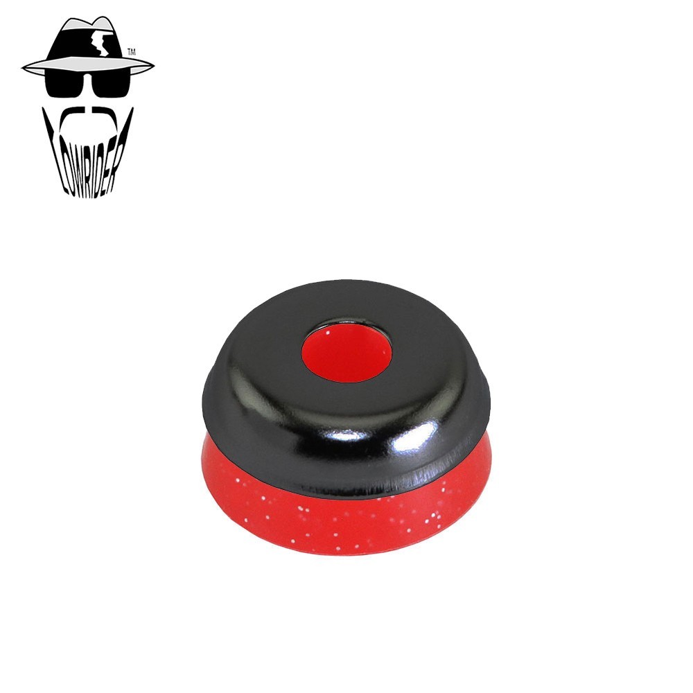 ORIGINAL LOWRIDER Black Springer Fork Head Ring Sparkle Red Rubber Universal.