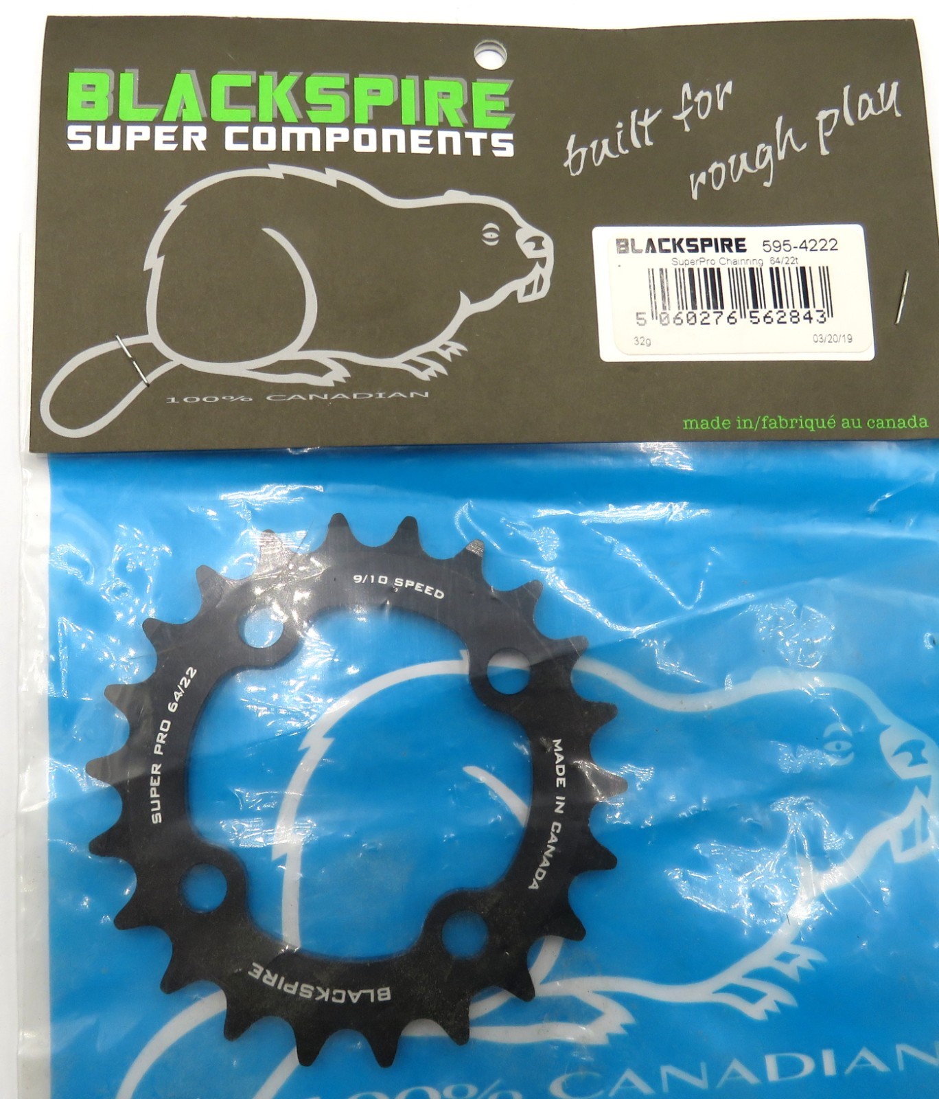 Blackspire Super Pro Chainring 64mm / 22t 9/10 Speed 4 bolt