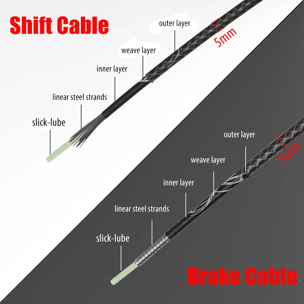 3 Meters Bike Braided Cable Slick Lube Shift Housing Weave Brake Hose Derailleur