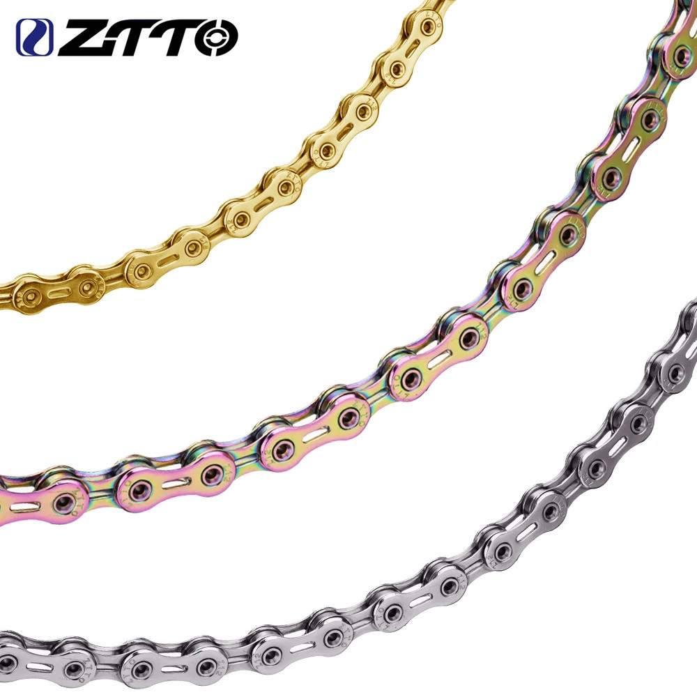 Golden Oil Slick All Speed 8 9 11 12 Bicycle Chain Hollow Light Weight Durable