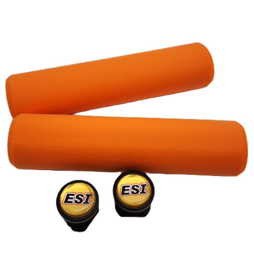 ESI 34mm Extra Chunky – Orange – Silicone 130mm MTB Bike Grips Shock Absorbing
