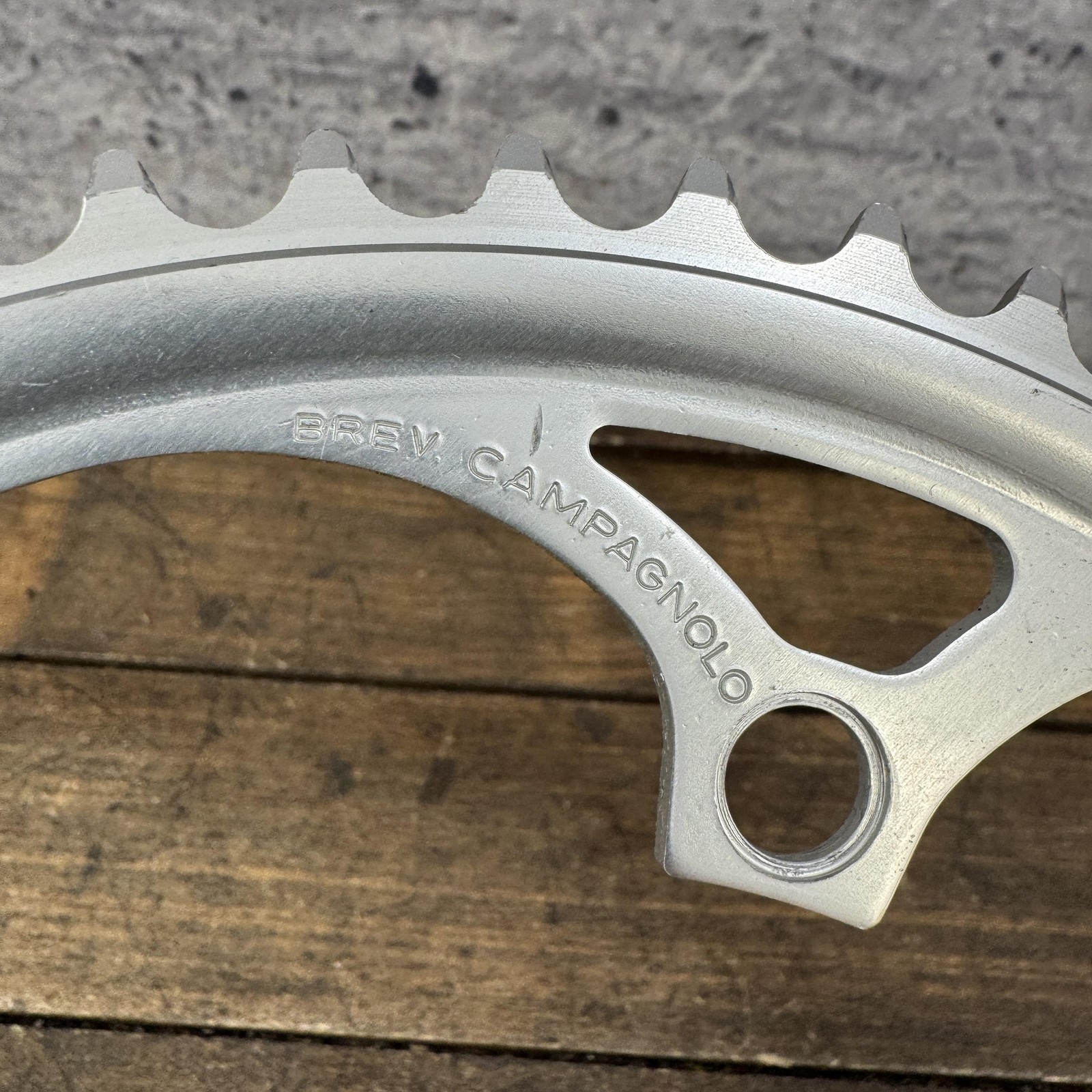 Vintage Campagnolo 52T Chainring 135 BCD 5-Arm Silver Road Bike Italy 52 Tooth