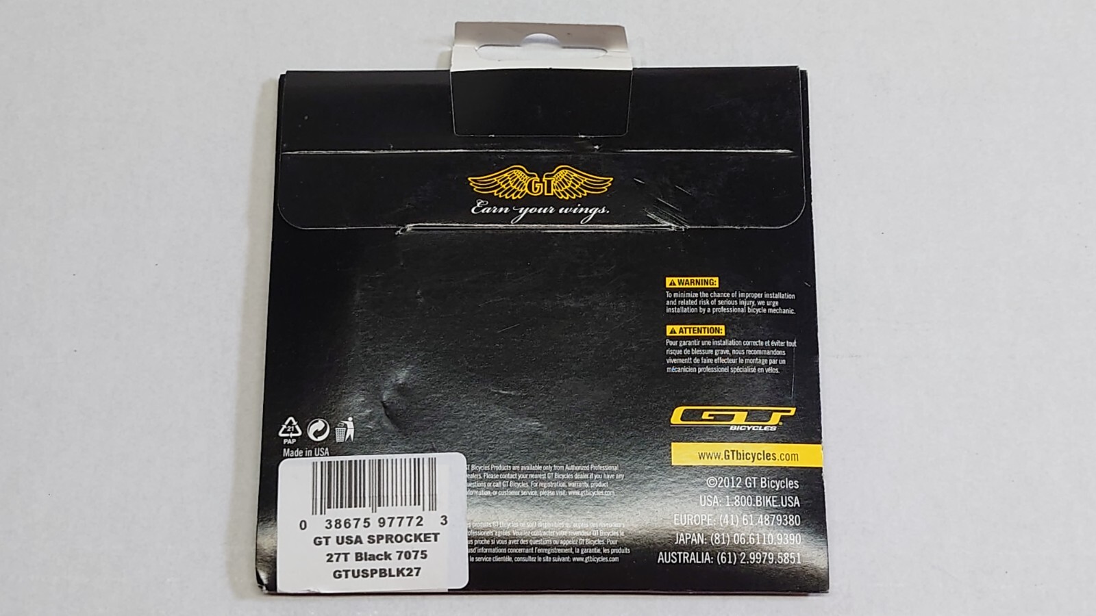 GT Bmx Sprocket 27T USA NEW