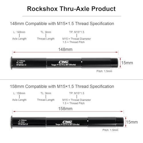 RockShox Boost Front Hub Thru Axle 15x100mm & 110mm for 15x110mm
