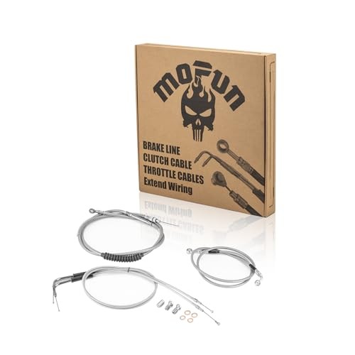 Clutch Cable & Throttle and Idle Cable Kit & Non-ABS Hydraulic 12″-14″ Chrome