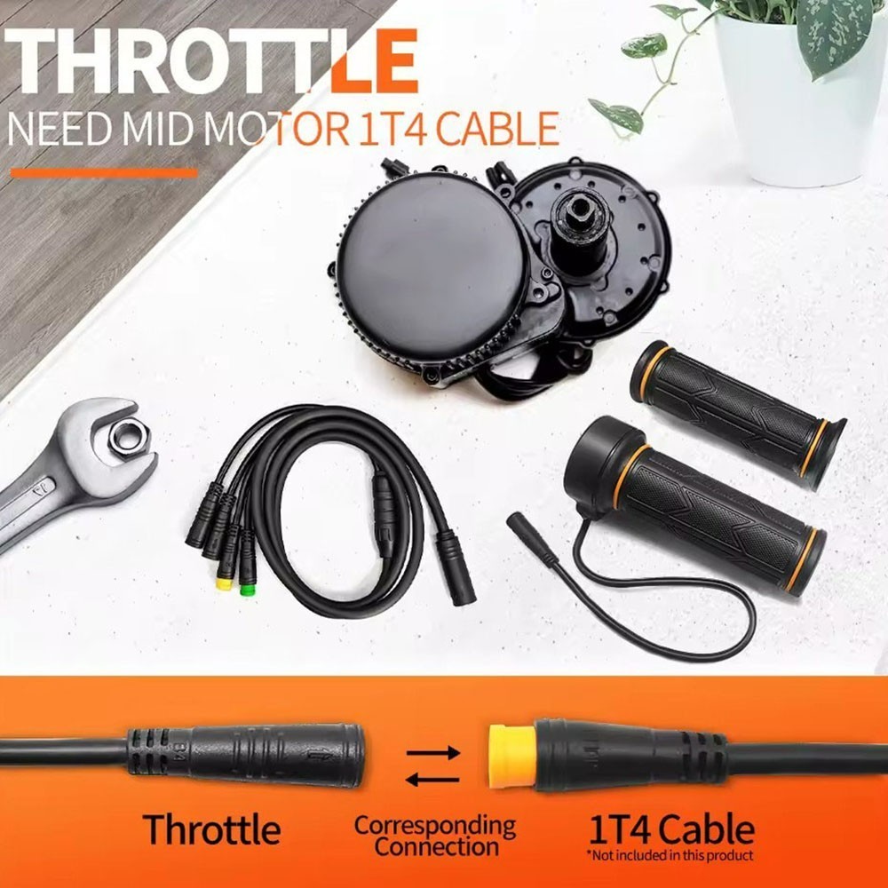 Electric Bicycle Full Twist Throttle Grip 12V-72V Twist Throttle 3 Pin WP Plug