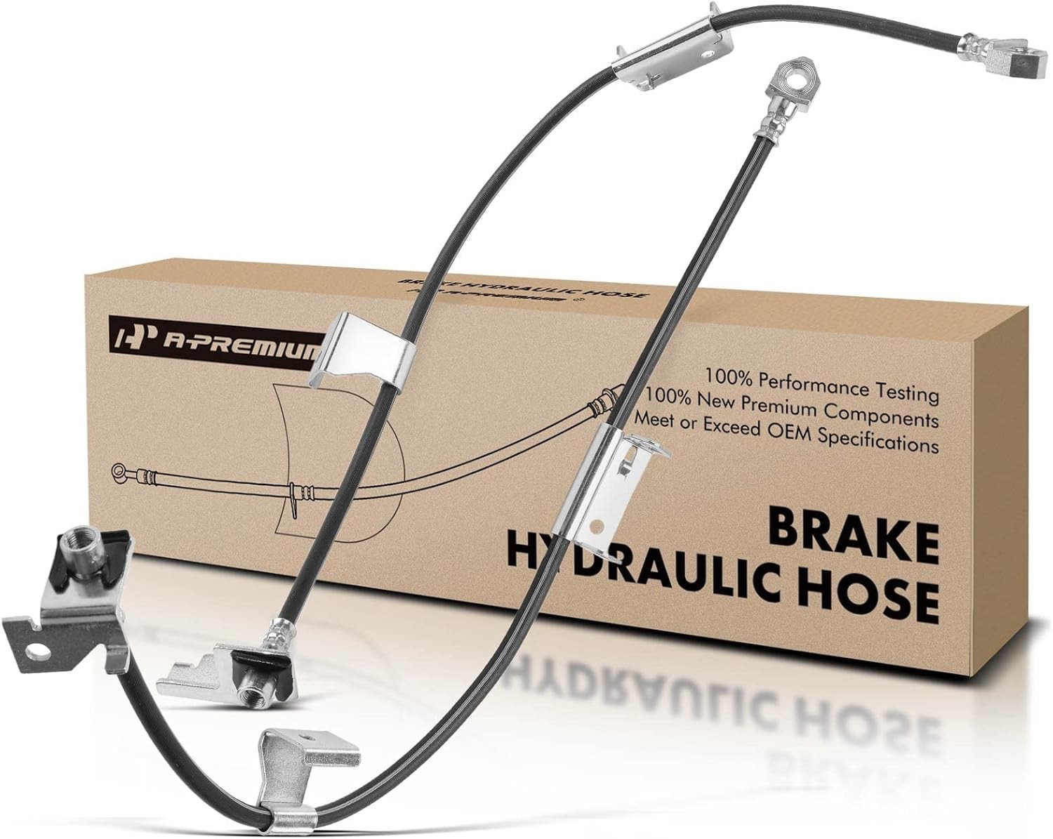 Front Brake Hydraulic Hoses Compatible with Chevy, GMC Front Left and Right