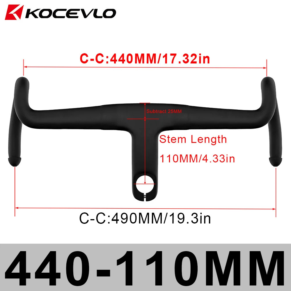 Gravel Road Bicycle Carbon Integrated Handlebar for 28.6mm Fork with Spacers