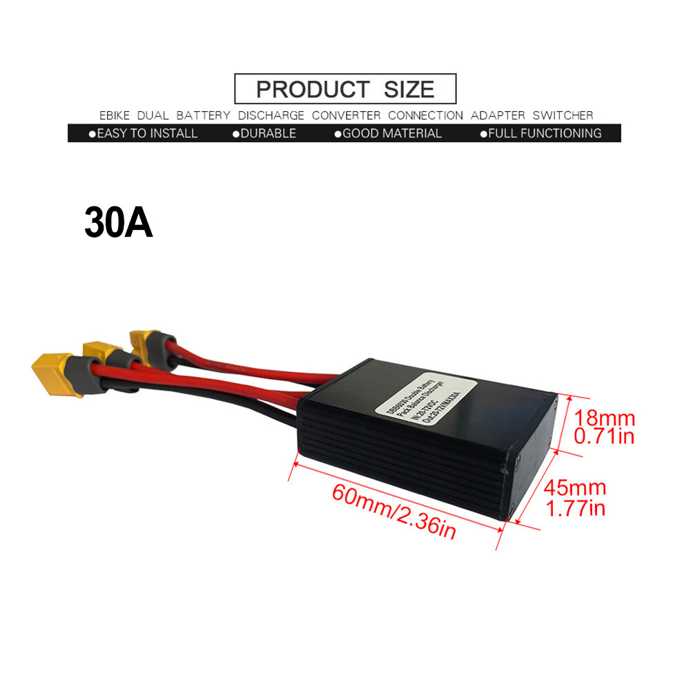 20V-72V 20A /30A /40A Ebike Dual Battery Discharge Converter Adapter Module