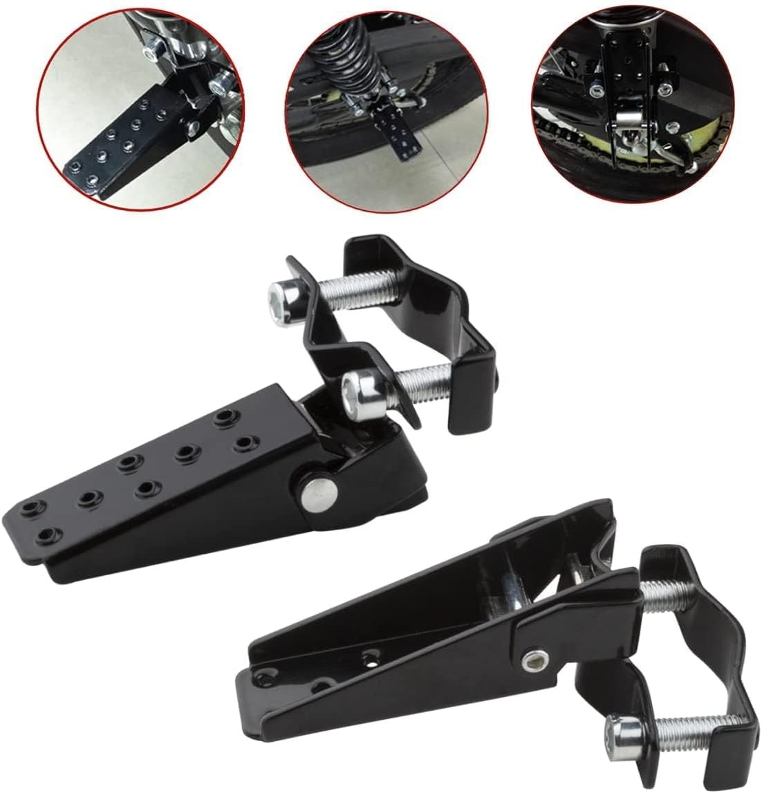 A Pair Universal Foldable Foot Pedals Pegs for Ebike Motorcycle Mini Bike Foot