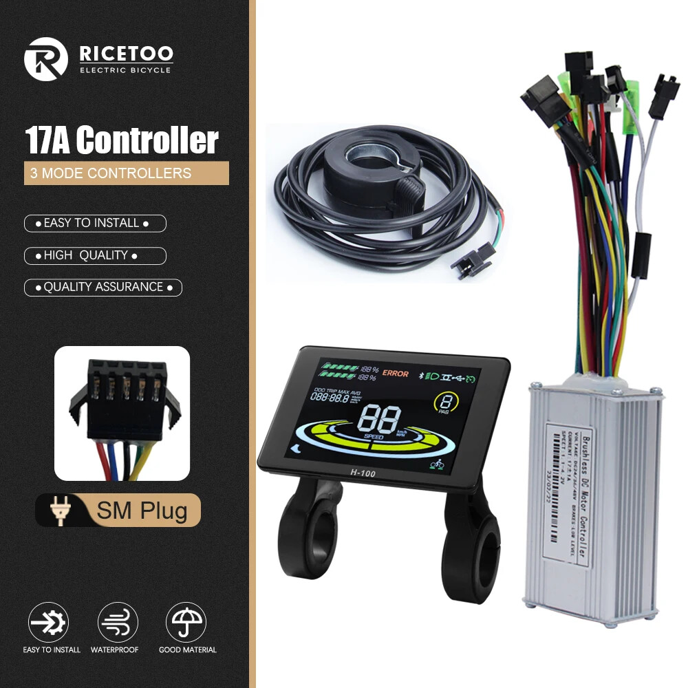 Ebike 3 Mode Sine Wave Controlle 17A 26A 30A 40A with Color S-100/H-100 Display