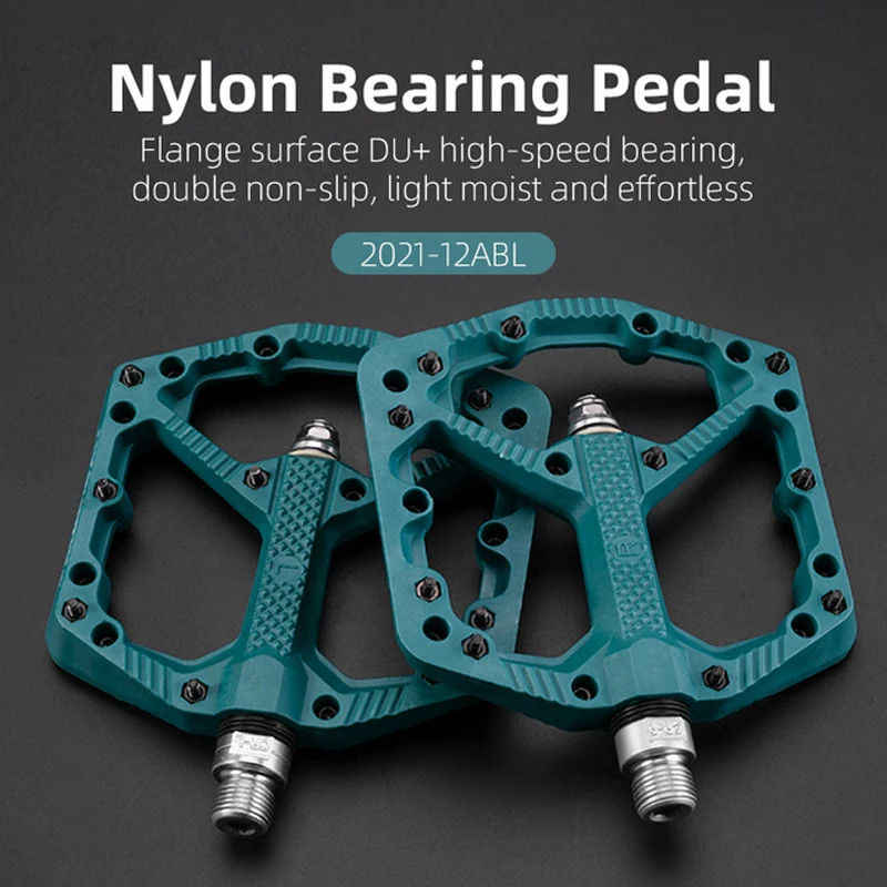 ROCKBROS MTB Bike Pedals Ultralight Sealed Bearing Nylon Platform 9/16″ Pedal