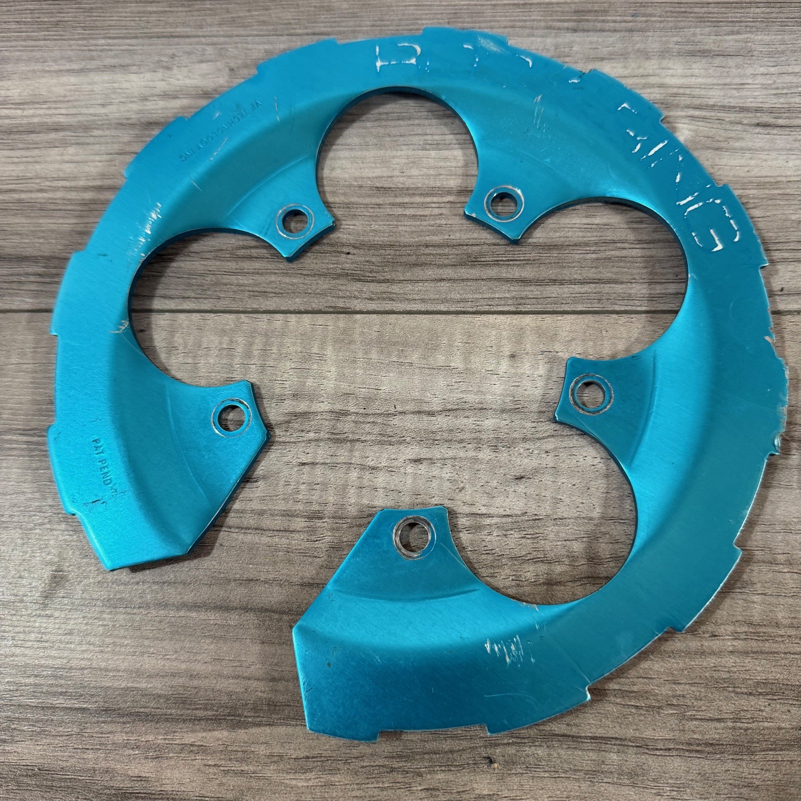Rock Ring Bash Guard Chainring Protector 110BCD Turquoise Blue Ano 48T
