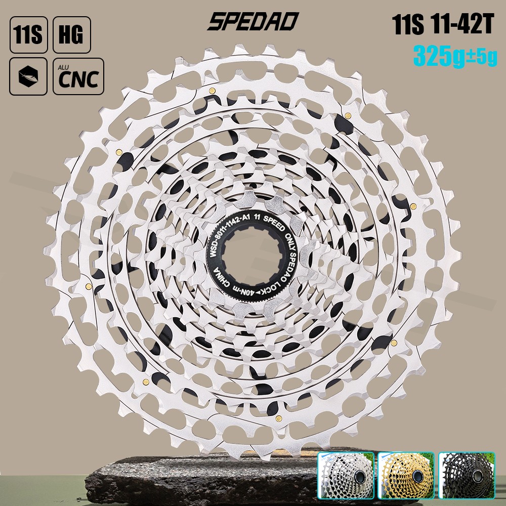 SPEDAO 12S 11-46T/11S 11-42T Cassette 325g Steel CNC HG for MTB Road Bike & Gravel
