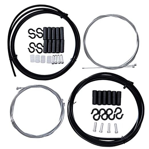 2-in-1 Universal Bike Brake & Shifter Cable Kit | High-Carbon Steel Black