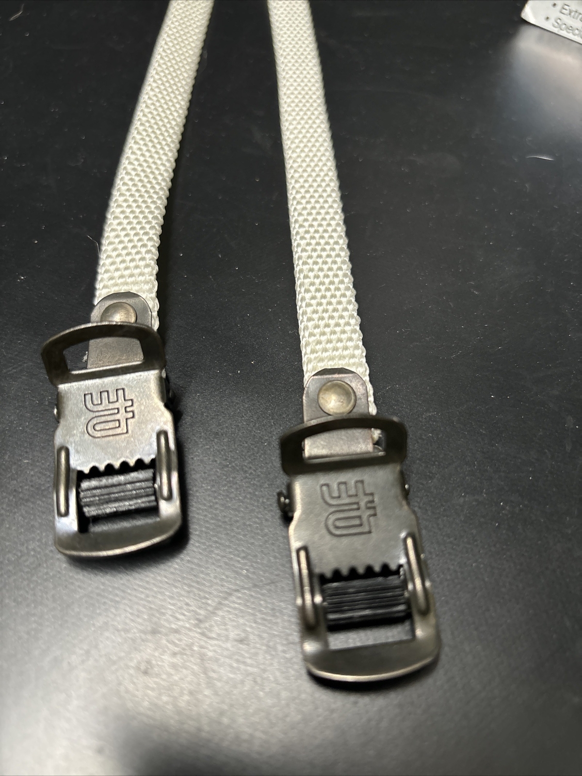 NOS Mt. Christophe White 440mm ATB Nylon Toe Straps Extra Long Fit: Gt Klein SE