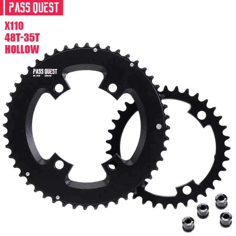 Bicycle 110BCD Double Chainring 4-Bolt 46-33T/48-35T/50-34T/52-36T/53-39T/54-40T