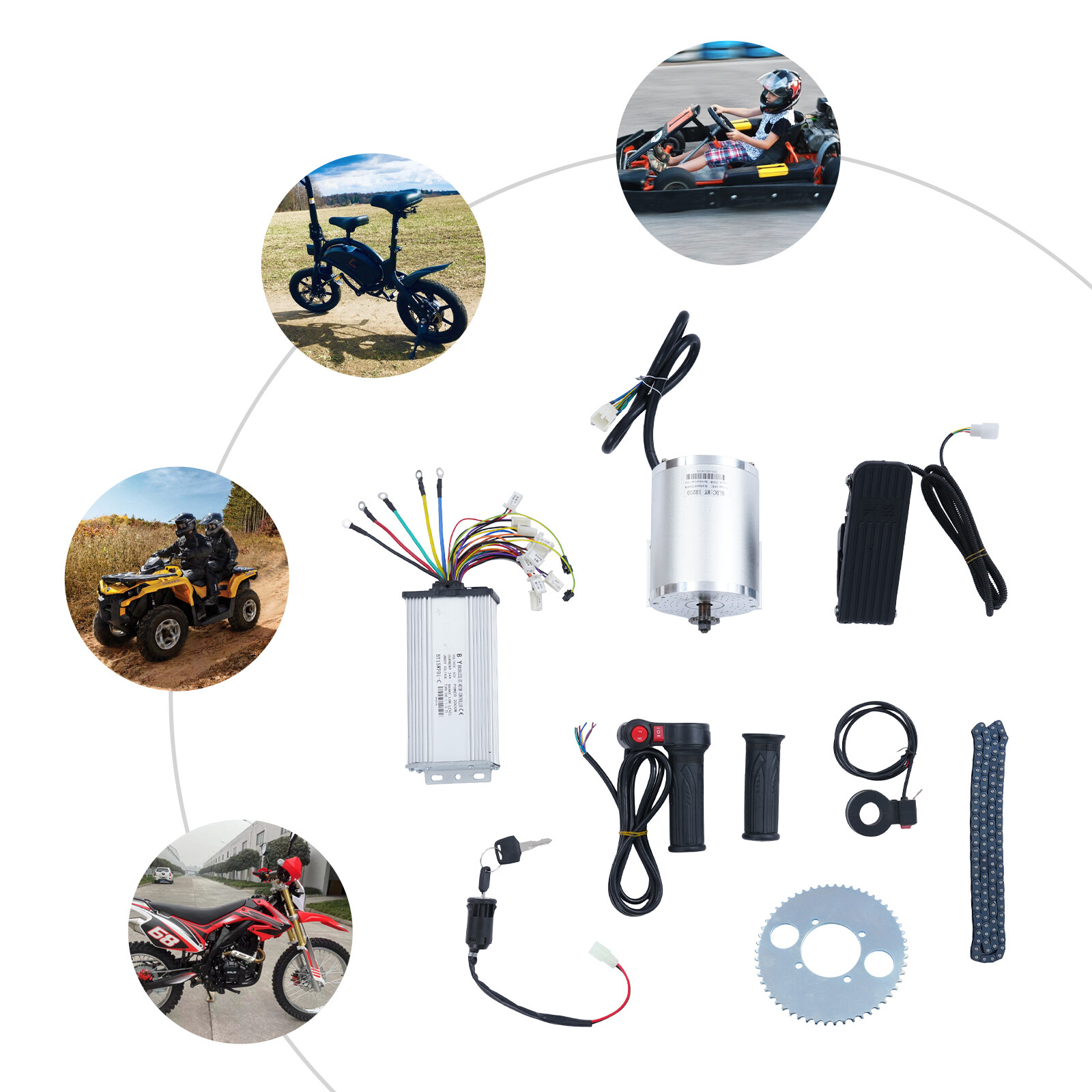 2000W DC Motor Electric Bicycle High Speed Brushless Motor E-Bike Complete Kit