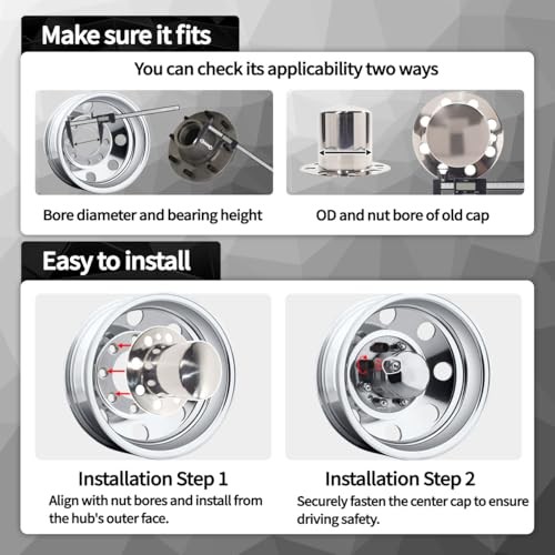 2Pcs 5.15inch Stainless Wheel 1pc Front, 1pc Rear, 5.15 Broe Mirror Polished