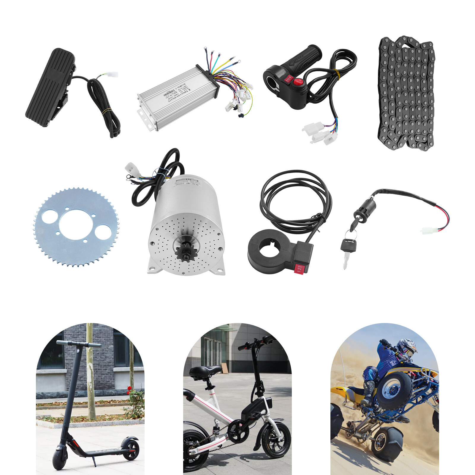 2000W DC Motor Electric Bicycle High Speed Brushless Motor E-Bike Complete Kit