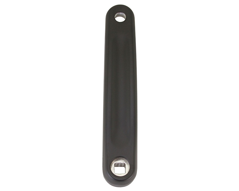 Bicycle Left Crank Arm 175mm Square Taper JIS Alloy Black Horizontal Design.