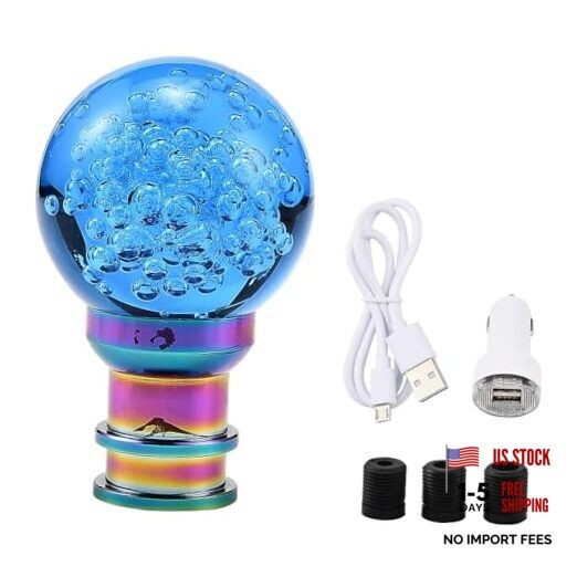 Acrylic Crystal Bubble Ball Shift Knob with Light, Gear Shifter Knob