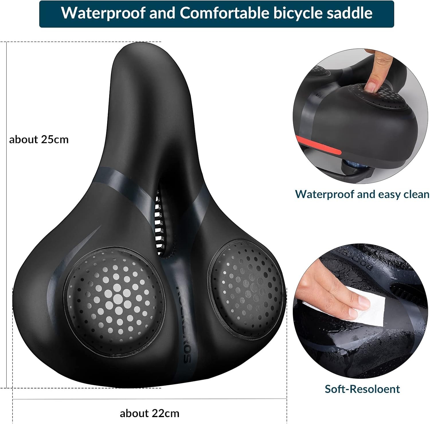 ROCKBROS Bicycle Saddle Comfort Ergonomic Seat Gel Hollow Breathable Shockproof