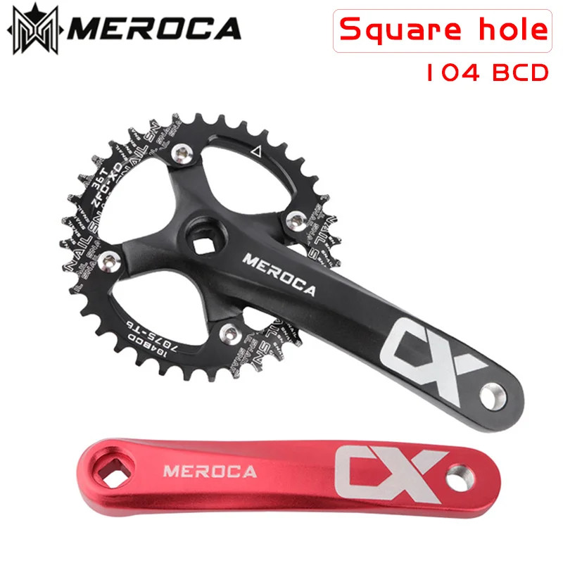 MEROCA Bicycle Crank Chainwheel 104BCD MTB Bike Crankset Aluminum Alloy with Bot