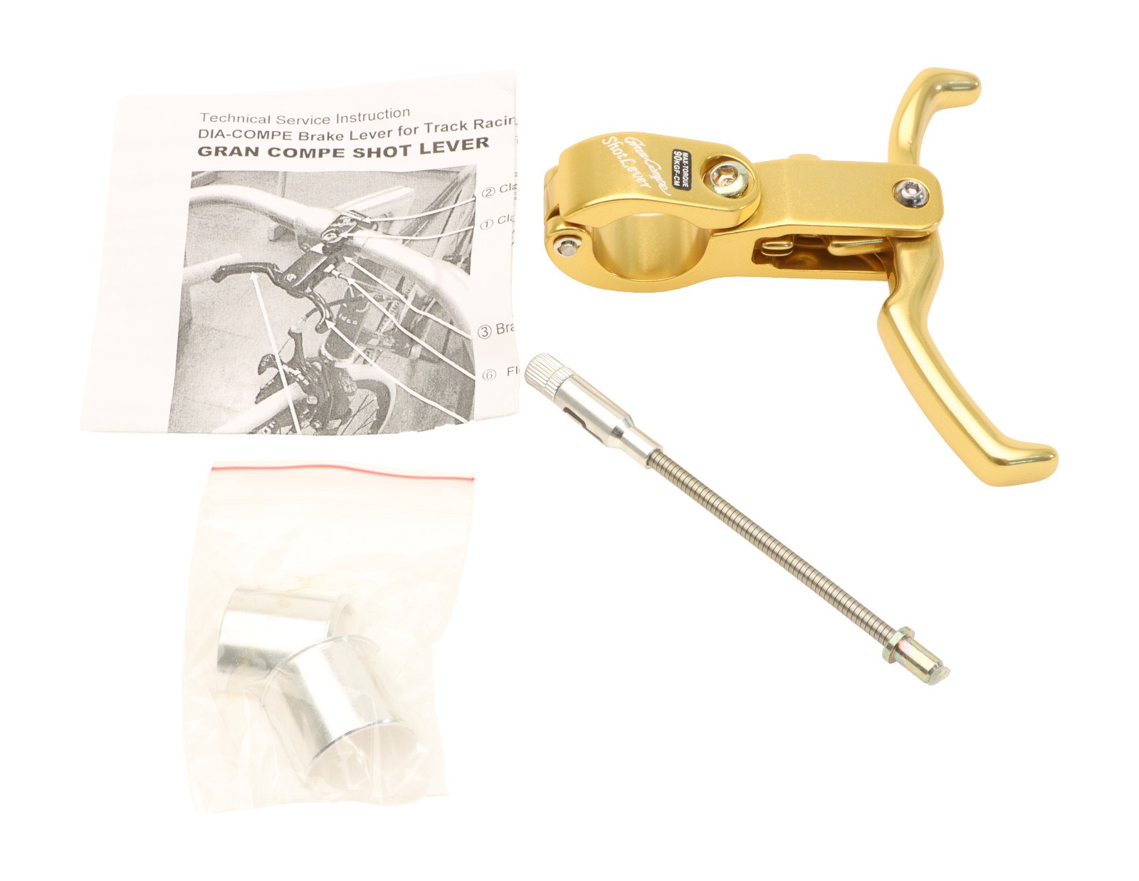 Dia-Compe Gran Compe Shot Lever 25.4mm & 22.2mm Clamp Gold Dual Pull NEW NOS