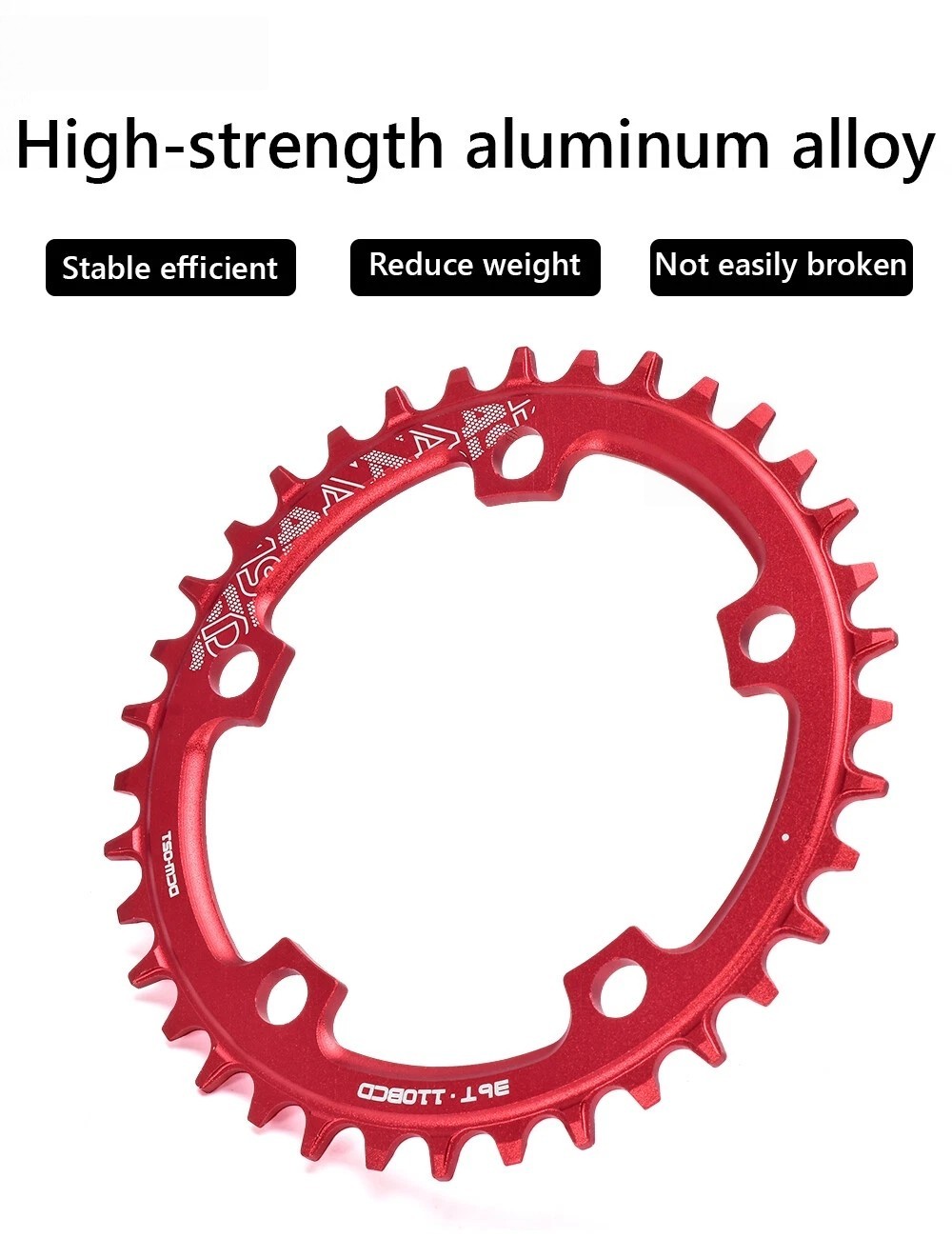 104BCD Narrow Wide Oval MTB Bike Chain Ring Compatible with Deckas,36T/38T