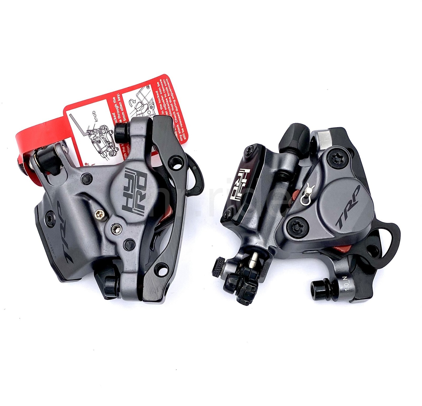 TRP HY/RD Cable-Actuated Hydraulic Disc Brake Gray Front+Rear Caliper+IS Adapter
