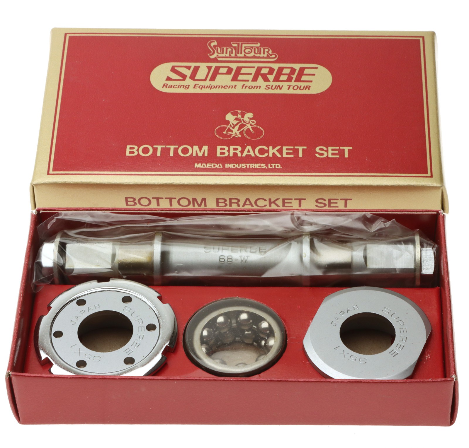 Sun Tour Superbe CW-1000 Cranks 6SPD 170mm 52/42 Silver French BB 35×1 NOS NEW