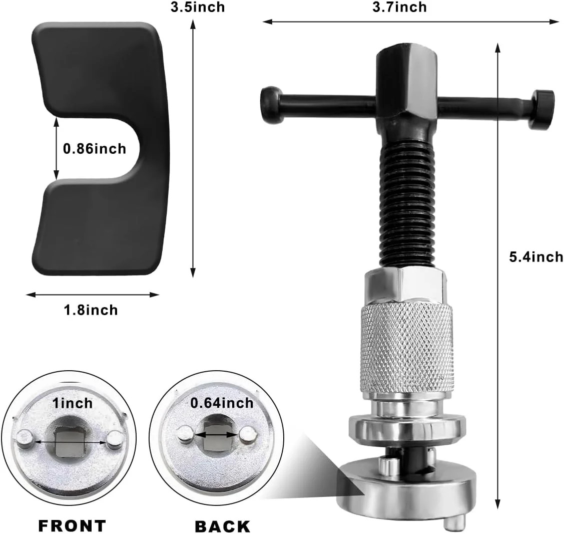 Brake Caliper Piston Rewind Tool, Brake Piston Compressor Tool Set for Rear Brak