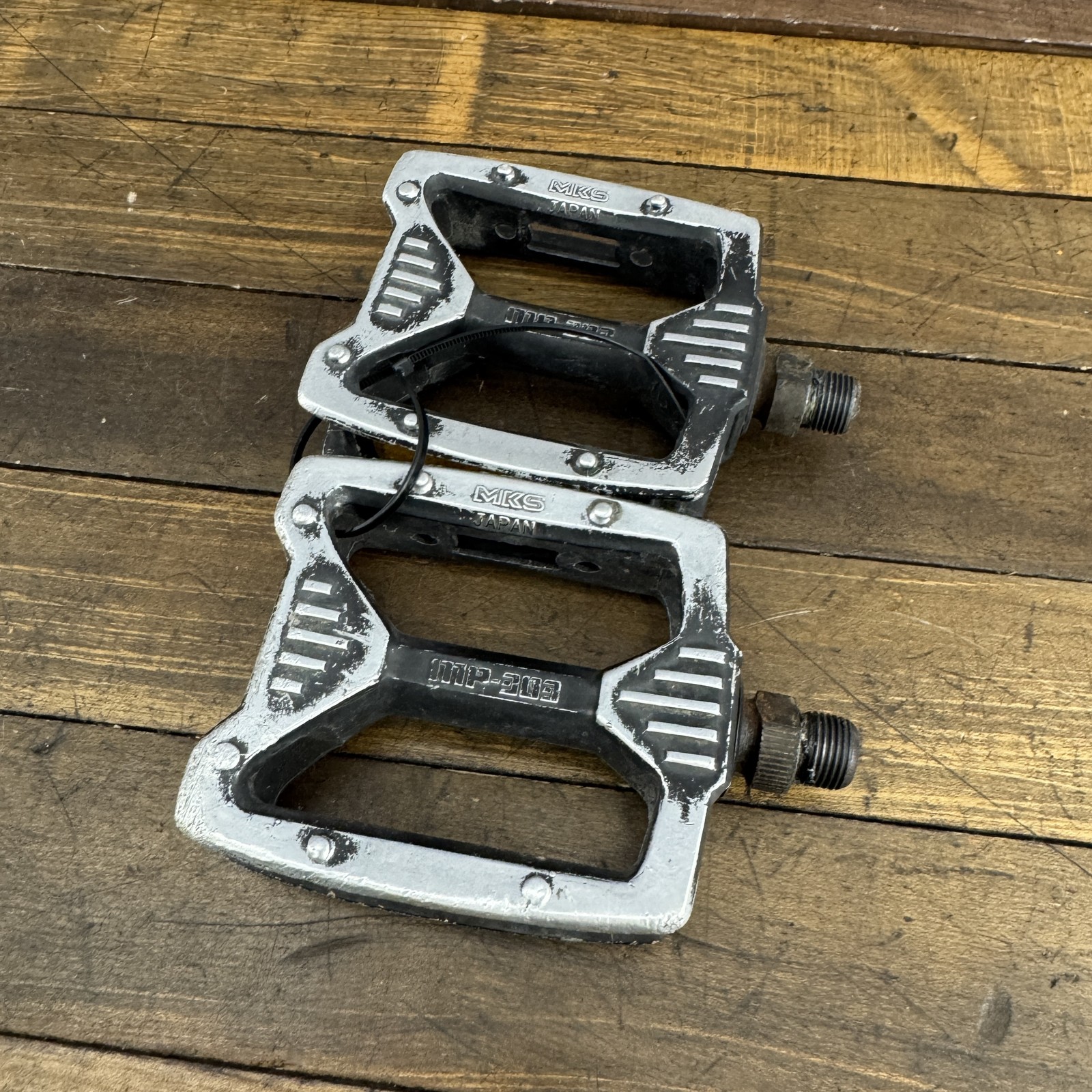 Vintage MKS Japan MP-303 Mountain Bike Pedals BMX 1980s 9/16 Platform 495