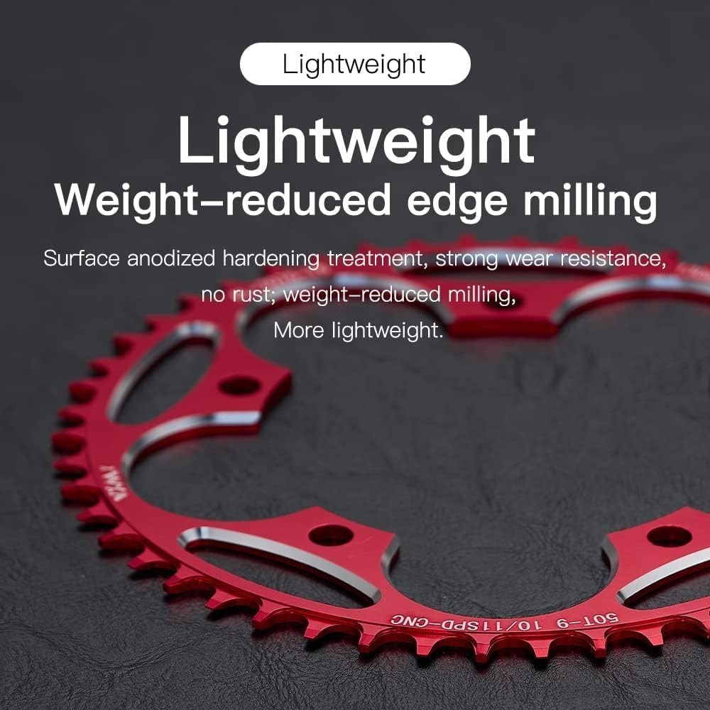 130BCD Chainring – CNC Machined 7075-T6 Aluminum Narrow-Wide 50T black