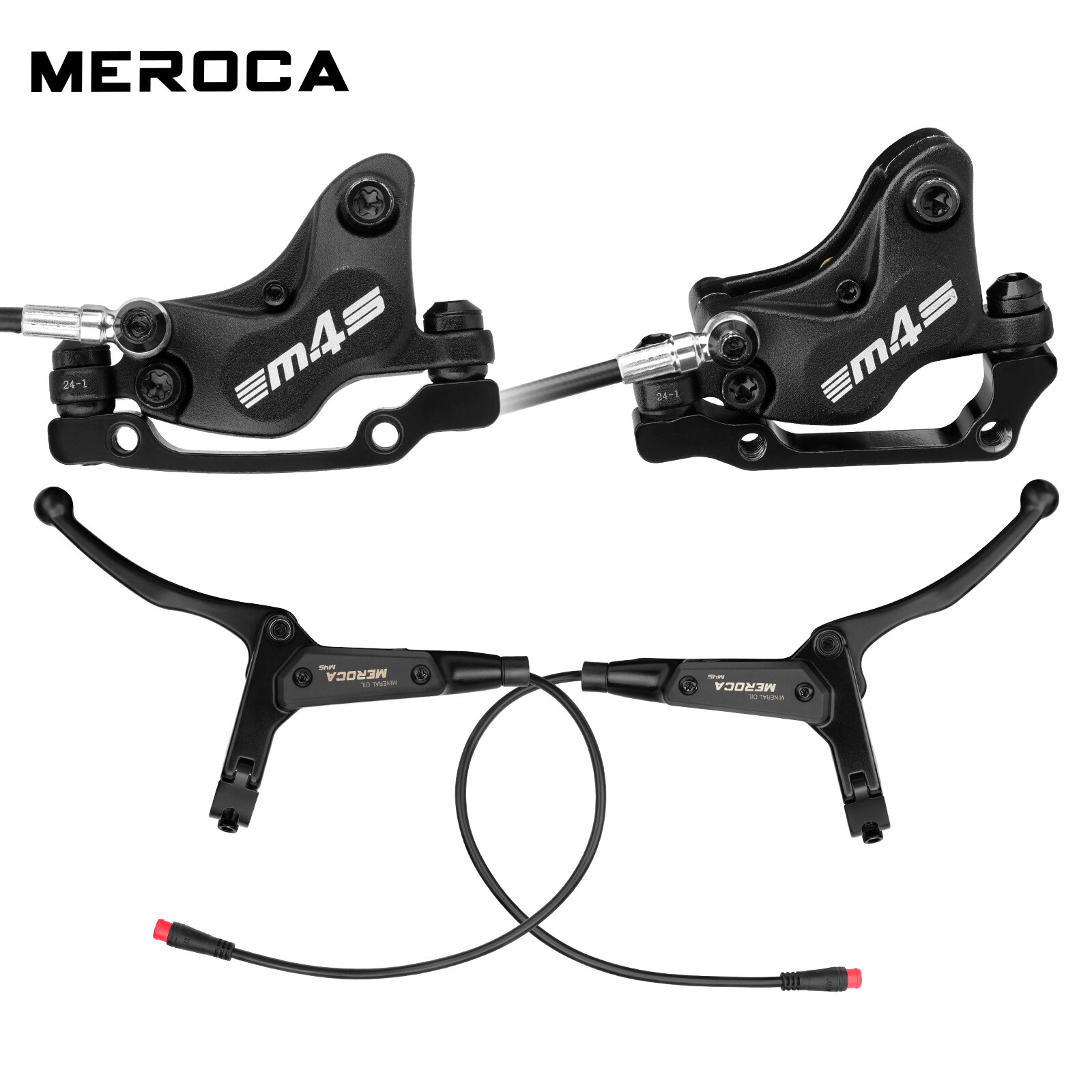 MEROCA 4-Piston Hydraulic Disc Front/Rear Brake Lever Caliper Set 950mm/1850mm