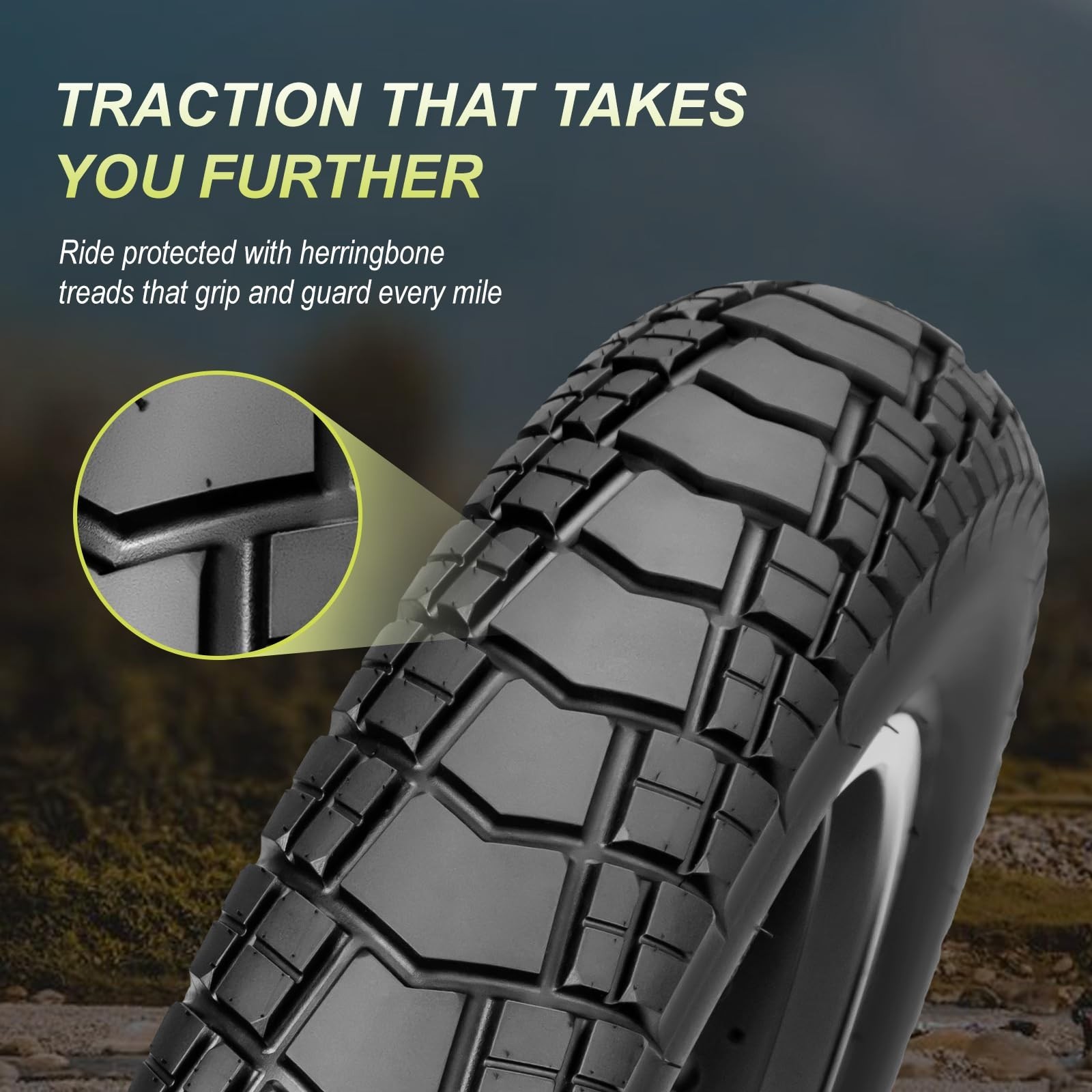 WHEELO Fat E-Bike Tire: 20×4.0 inch Fat MTB Tire, All-Terrain Folding Replace…