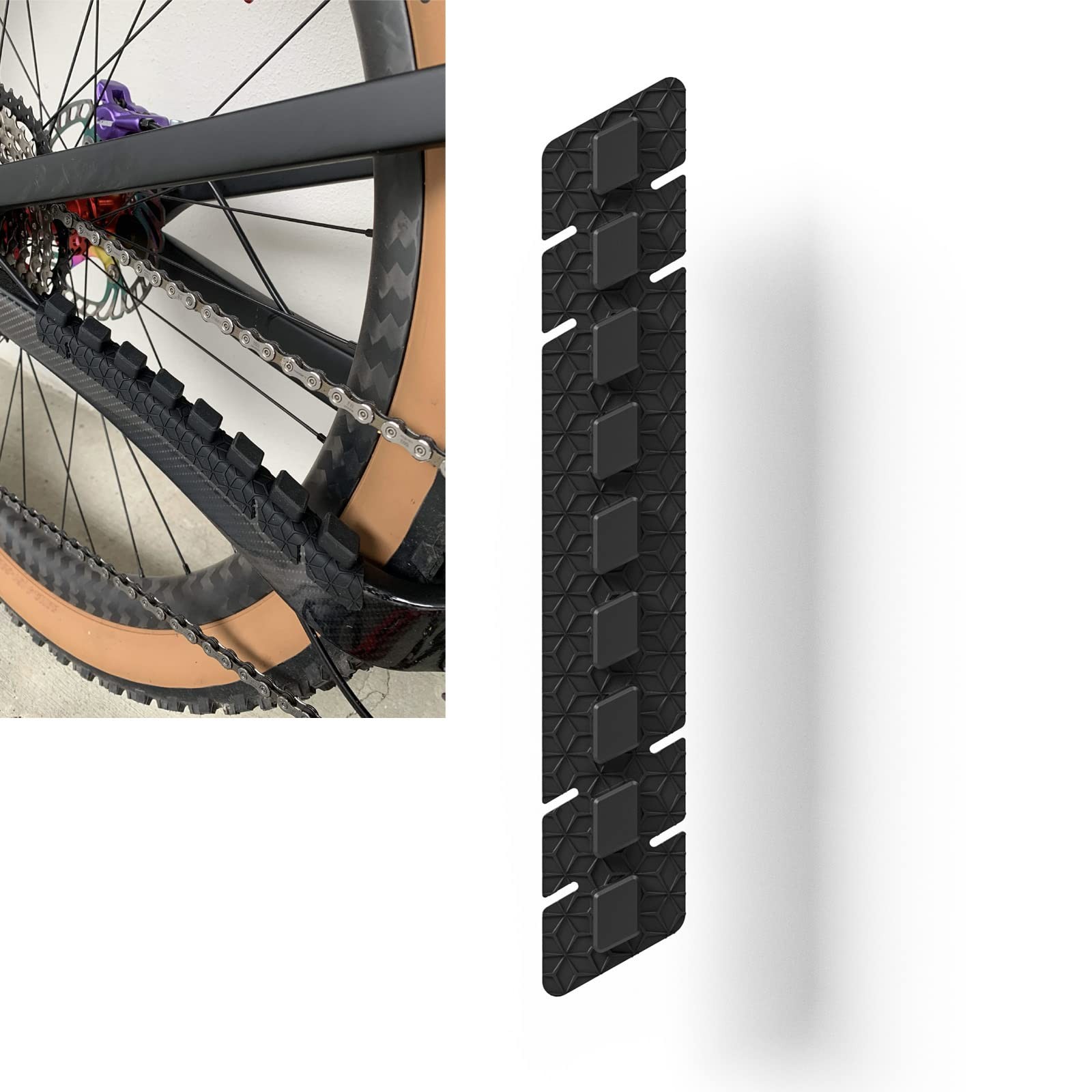 ENLEE Mountain Bike Chainstay Protector, MTB Silicone Chain Small, Black 4