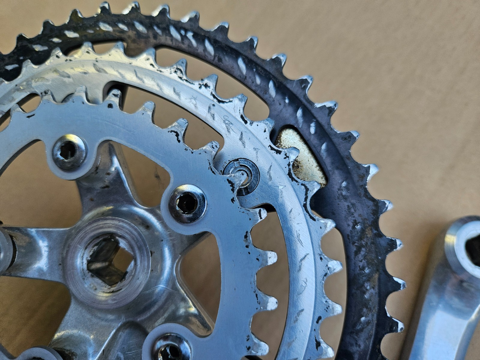 Vintage Shimano FC-B124 BioPace Triple Mountain Crankset 175mm 48/38/28 XT Japan