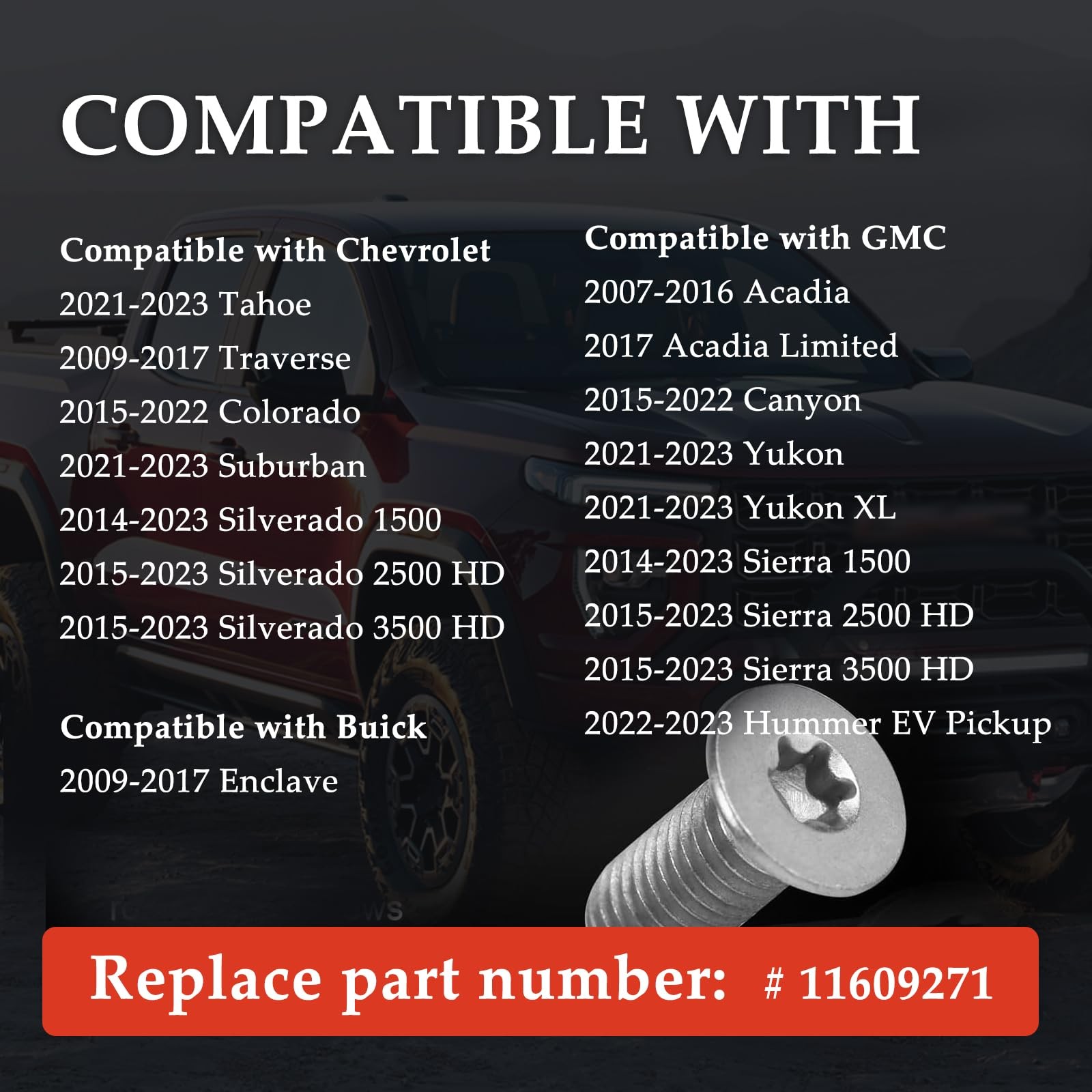 4PCS Brake Rotor Screw Replacement 0.76*0.61*0.30 inch,