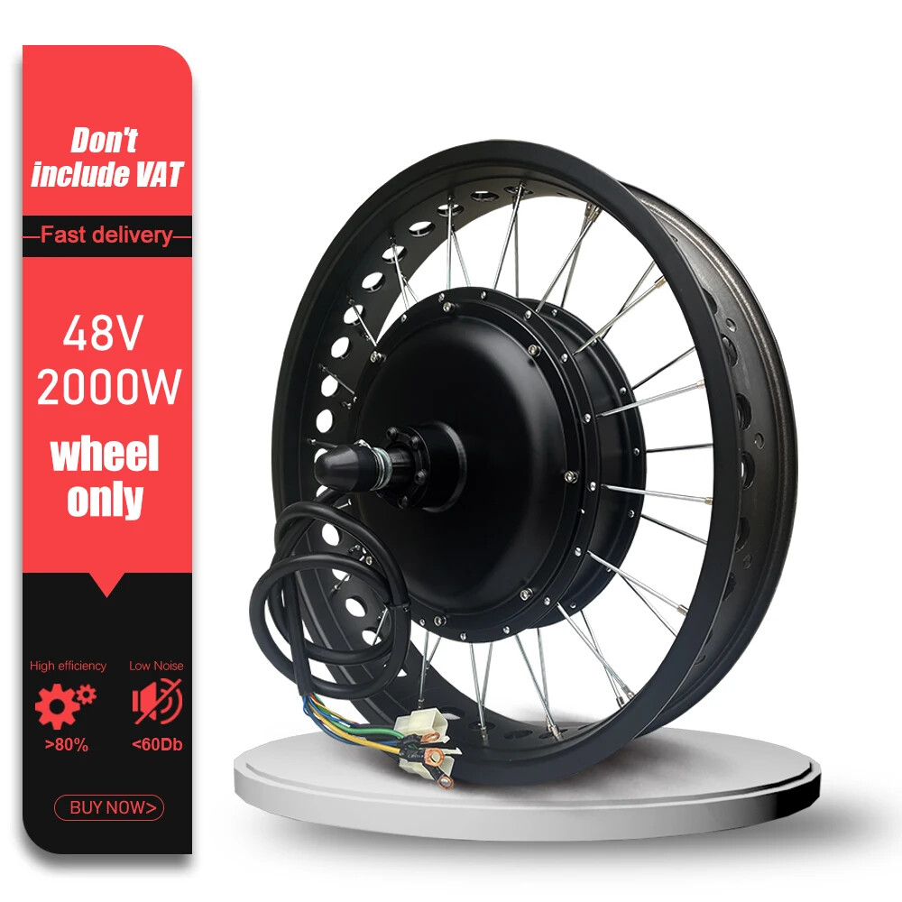 48V 2000W Snow E-bike Conversion Kit 4.0 Tyre Rear Cassette Hub Motor Wheel