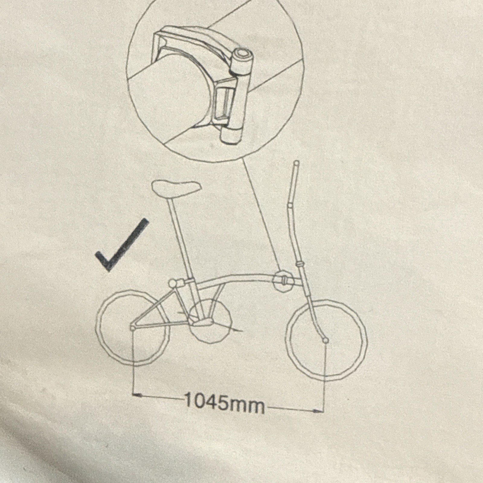 Brompton Rear brake cable for Left lever to Rear brake – long wheel base