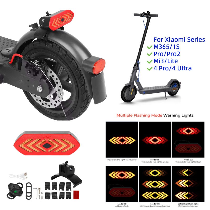 For Xiaomi M365/1S/Pro/Mi3/Lite/Ninebot Max G30 E-Scooter Rear Signal Tail Light