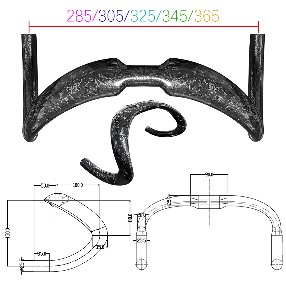 All Carbon Fiber Track Bike Handlebars TT Road Bicycle Handle Bar Caliber 31.8mm
