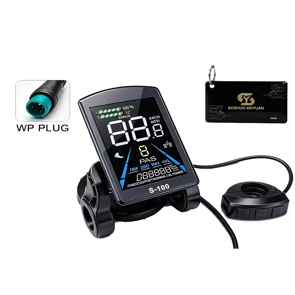 E-Bike LCD Display 24V-72V UART NFC Power Speed Meter Control Panel FS