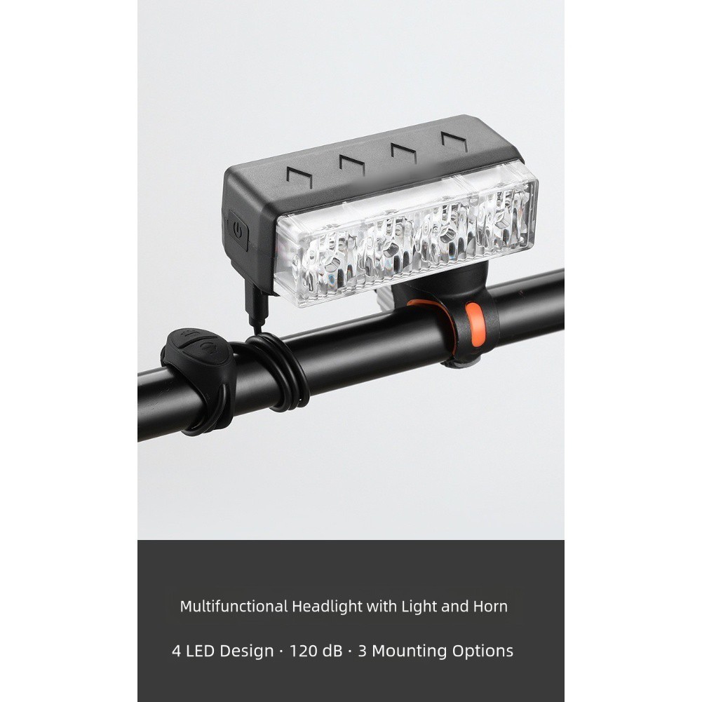 Adjustable Light Modes Cycling Safety LED Bike Light 120dB Volume Controller