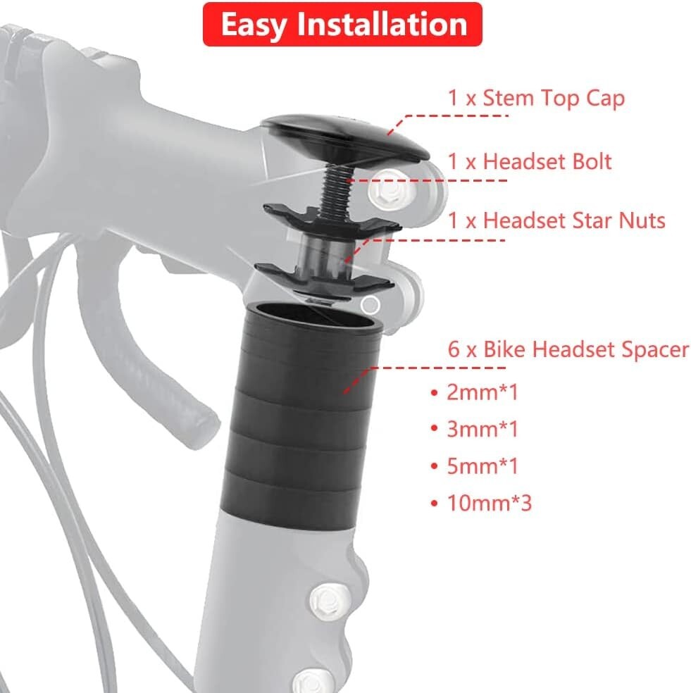 High-Quality Aluminium Alloy Headset Spacer Set for Cycling Precision