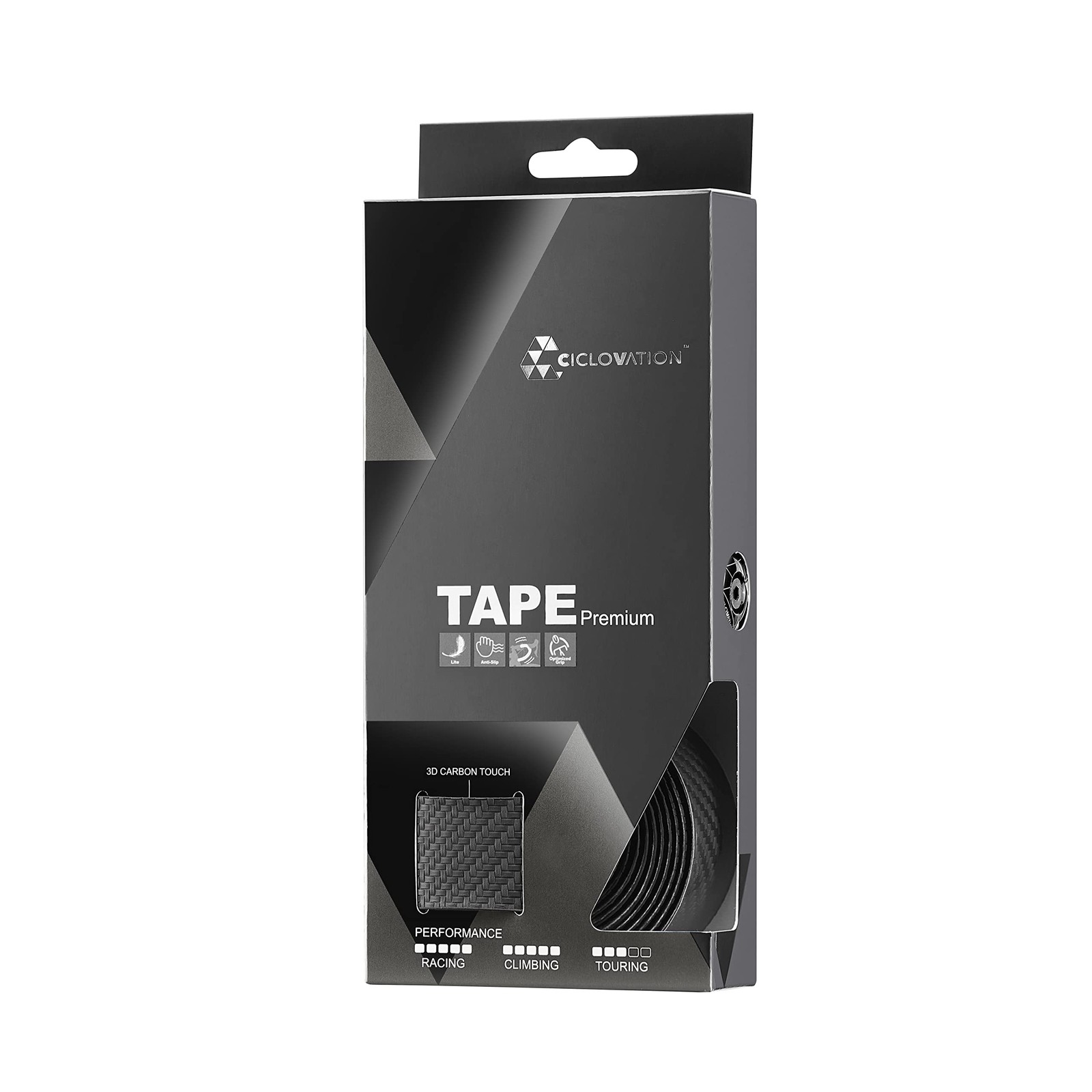 CICLOVATION BAR Tape, Leather Touch_Black Diamond, Synthetic Leather with Bla…