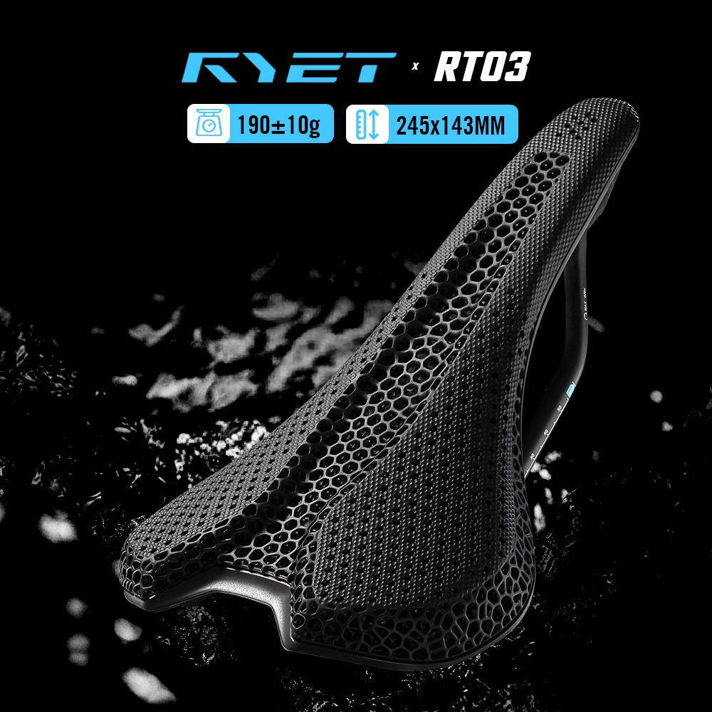 3D Printed Bike Road MTB Saddle Ultralight Full Carbon Fiber Rails Hollow Relief